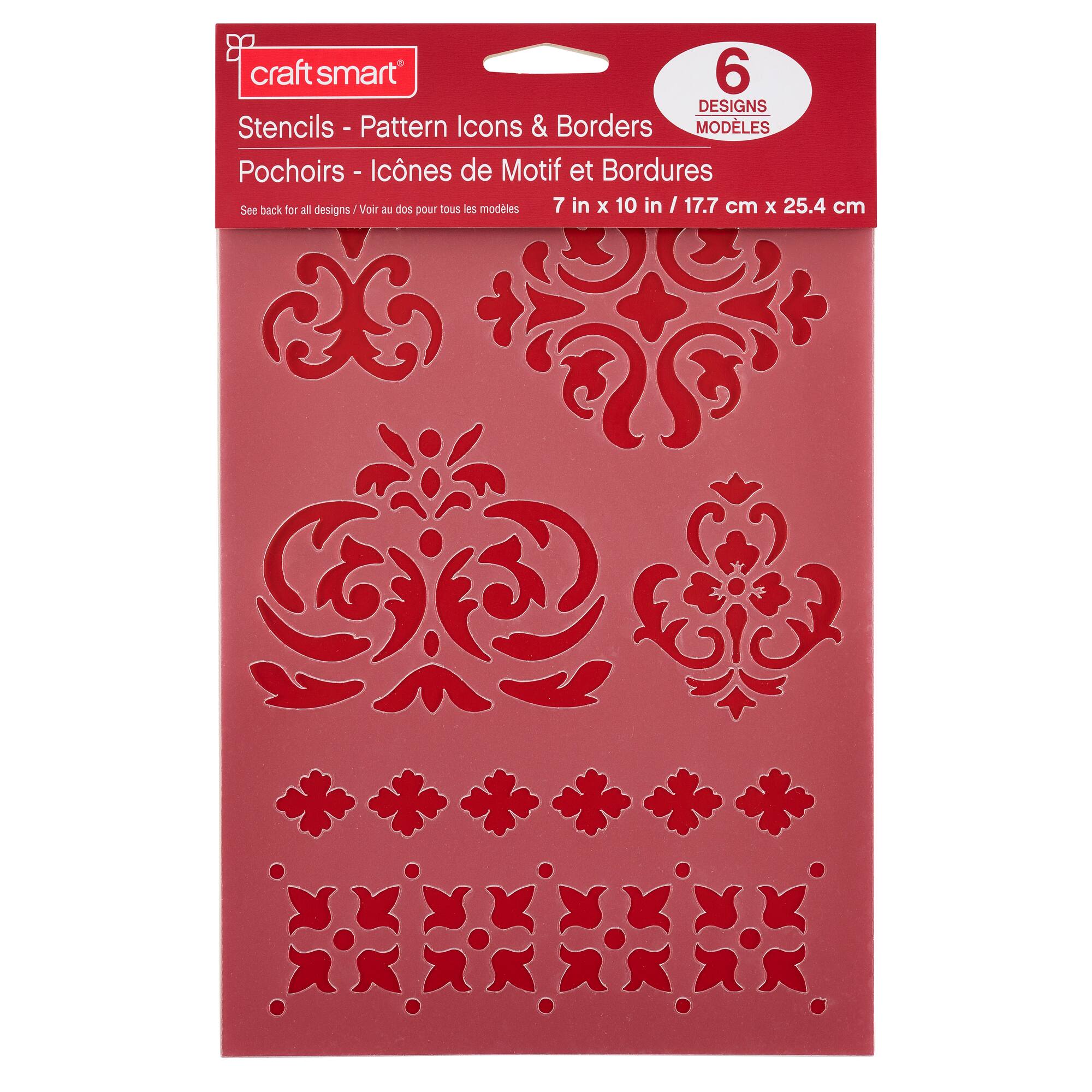 12 Pack: Pattern Icon & Border Stencils, 7" x 10" by Craft Smart®